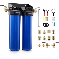VEVOR Deionisiertes Wassersystem für Autowäsche 1250 L, Deionized Autowaschanlage mit Dualen 4L Gemischten DI-Harz-Filterkartuschen, Entionisiertes Wassersystem mit Bypass-Ventil für KFZ Motorrad Boot