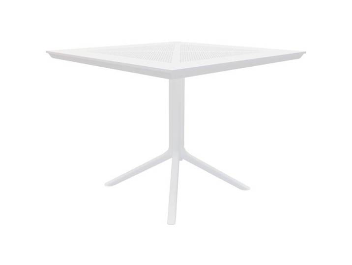 Table de jardin carree 80x80 cm en aluminium thermolaque blanc – Interieur et exterieur 10_0009167