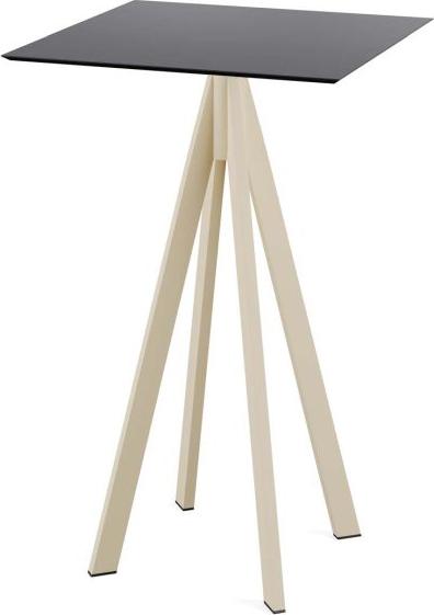 Infinity Stehtisch Sand gestell + Schwarz HPL 70x70 cm
