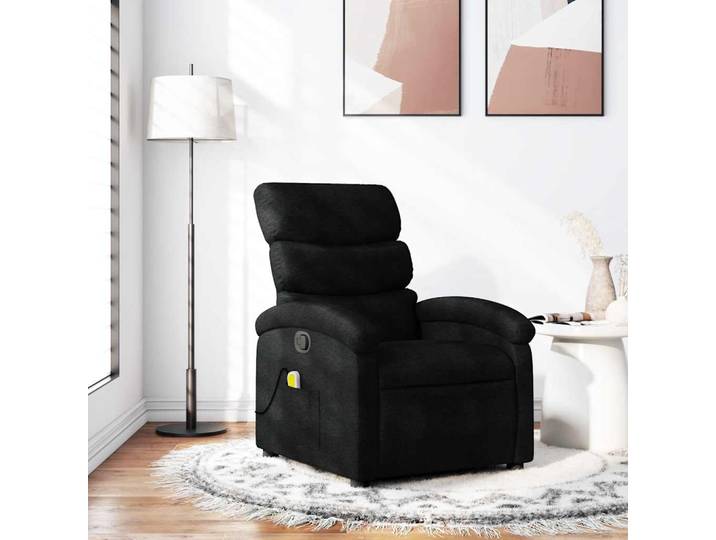 vidaXL Massage-Relaxsessel, schwarzer Stoff