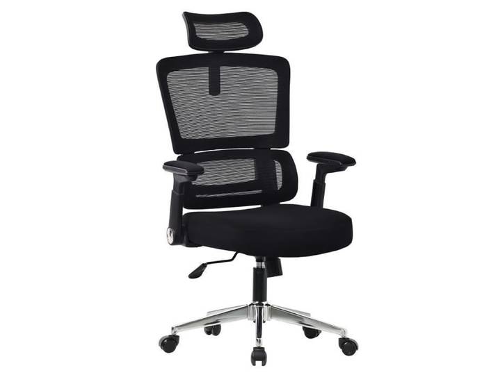 Chaise de bureau AMS-OFFICE OFFICE-LIGHT-BLACK Fauteuil informatique - Siège de bureau coloris noir - confort et ergonomique