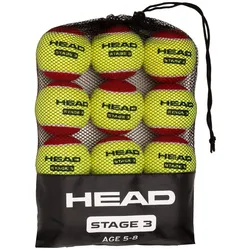 Tennisbälle - 12B Head Stage 3 - Red - Mesh Bag - 4 DZ