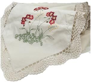 Manor Luxe Embroidered Flowers with Beige-15X72-Table Runner-Beige