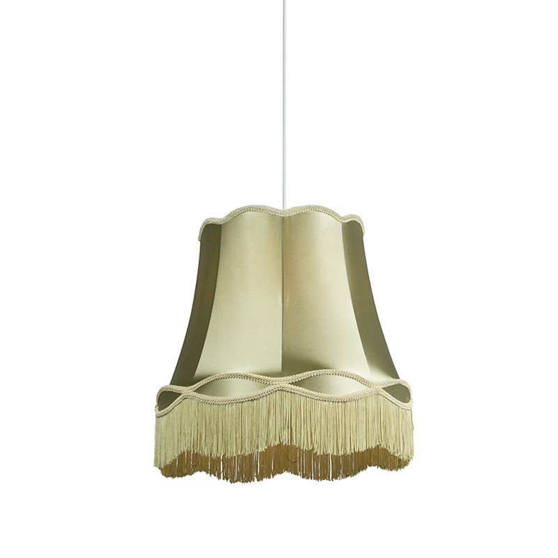 Qazqa Retro hanglamp groen met textiel en E27 fitting