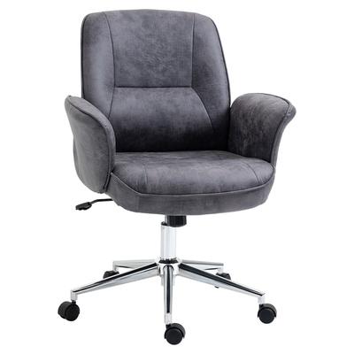 MODFU Bürostuhl ergonomisch Drehstuhl Dunkelgrau 67x69x102 cm höhenverstellbar mit Wippfunktion großzügig gepolstert stabiles Drehkreuz