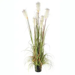 Künstliche Pflanze Federgras Fuchsschwanz 180 cm Grün ohne Übertopf