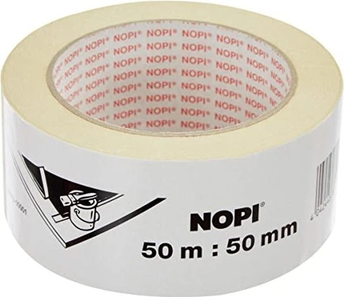NOPI Maler Krepp Papierabdeckband, 50 mm x 50 m, beige