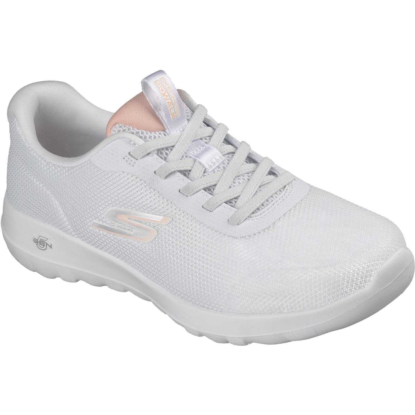 Skechers GO WALK Joy Rina Textil Damen Weiß/Koralle Sportschuhe