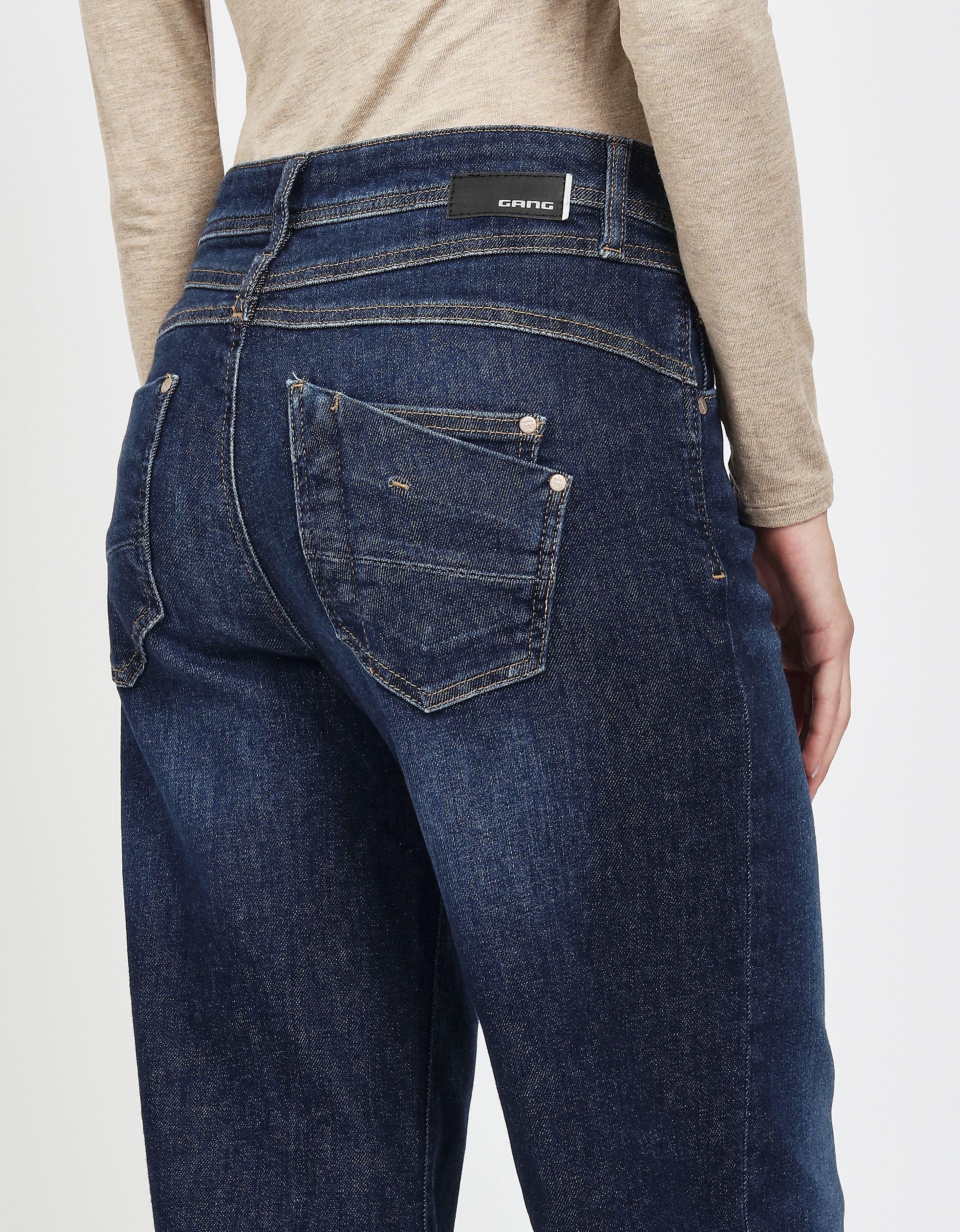 Weite Jeans GANG "94AMELIE WIDE", Damen, Gr. 30, N-Gr, blau (true shady), Denim/Jeans, Obermaterial: 92% Baumwolle, 6% Elastomultiester, 2% Elasthan, weit lang, Jeans Weite Jeans, Topseller