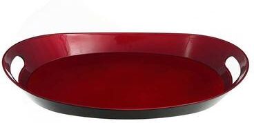 IH Casa Decor Oval Serving Tray With Handle (Red)