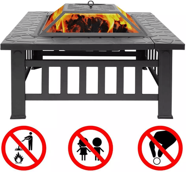 USA Free Shipping Shop Multifunctional Fire Pit BBQ Square Table For Backyard, Wood Burning Fireplace & Outdoor Heating Multifunctional Fire Pit BBQ Square Table For Backyard, Wood Burning Fireplace & Outdoor Heating