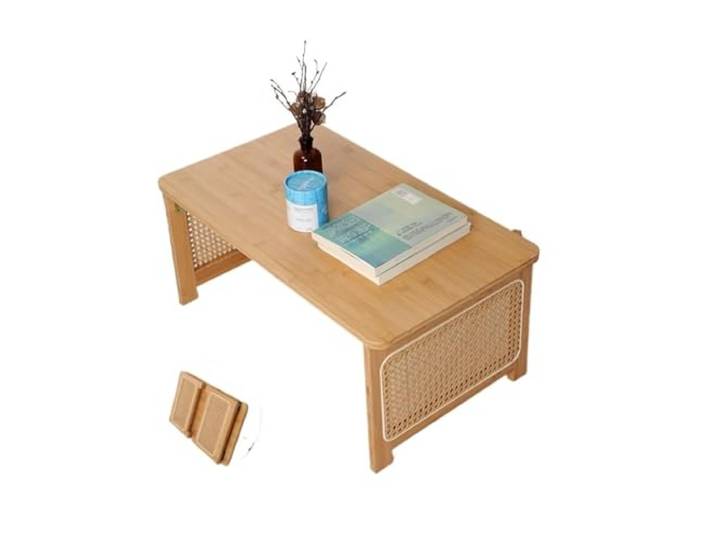 NIUHUAHUI Teetisch, Klappbarer Couchtisch aus Massivholz for Wohnzimmer und Nachttisch