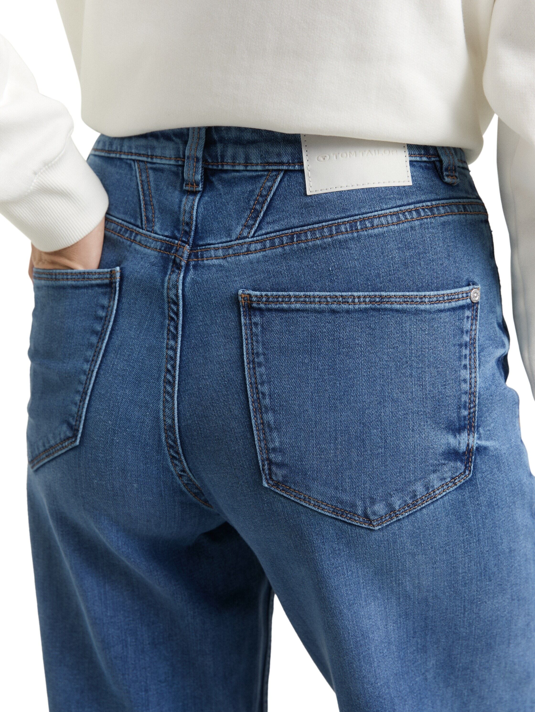 TOM TAILOR im Four-Pocket Style mid stone wash denim 29, Länge 34