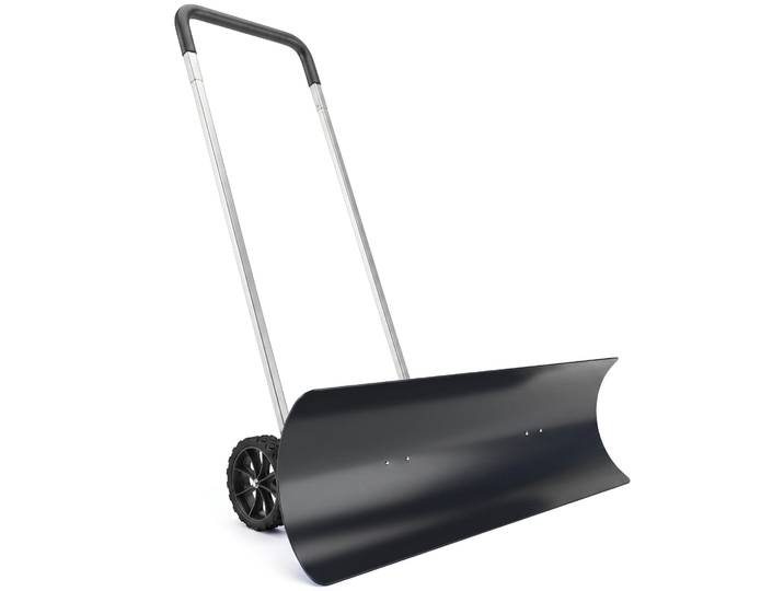 Outsunny Sneeuwschuiver 95 cm extra breed aluminium met wielen, verstelbare antislipgreep, schuin