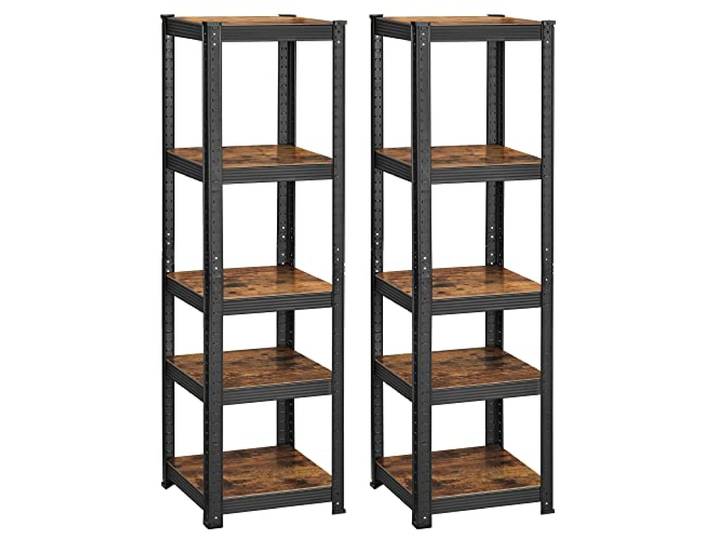 SONGMICS 2er Set Schwerlastregale, Metallregal, 37 x 37 x 150 cm, Schwarz