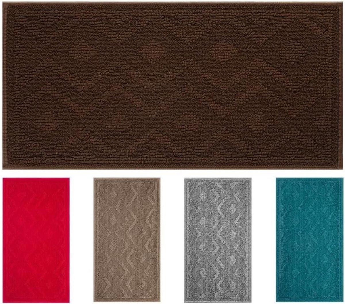 Bruin Keukentapijt - Antislip Vloerkleed voor Keuken, Hal of Slaapkamer - 40 x 60 cm