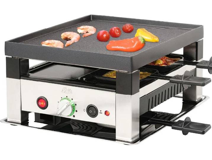 SOLIS OF SWITZERLAND Raclette 4 Personen , silberfarben, Raclettes, Raclette