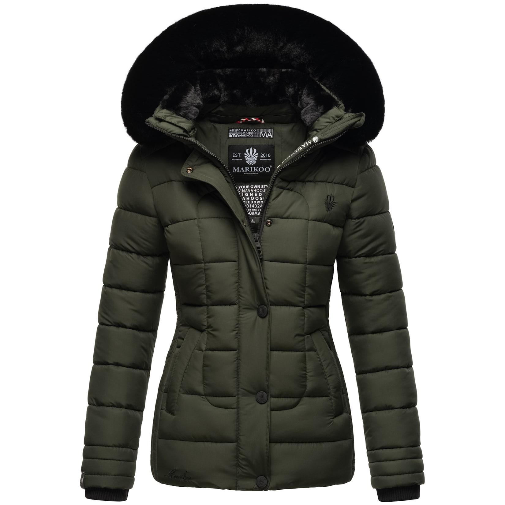 MARIKOO Damen Outdoor Winter Steppjacke mit abnehmbarer Kapuze Qesraa
