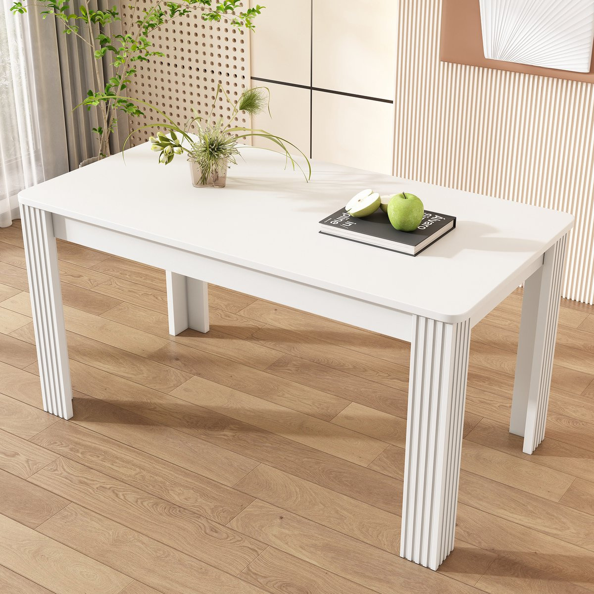 HAUSS SPOLE Eettafel - Moderne Rechthoekige Eettafel in Wit - Spaanplaat