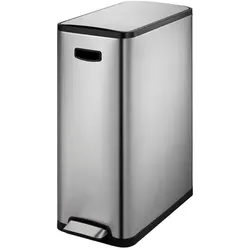 Treteimer EKO Ecoslim Tretmülleimer Edelstahl matt 45 L mit Fingerabdruckschutzbeschichtung und Inneneimer