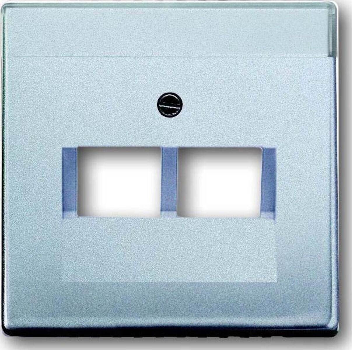 Busch-Jaeger BJ lineaire afdekking model 1803-02-83 met dubbele aluminium afwerking in zilvergrijs