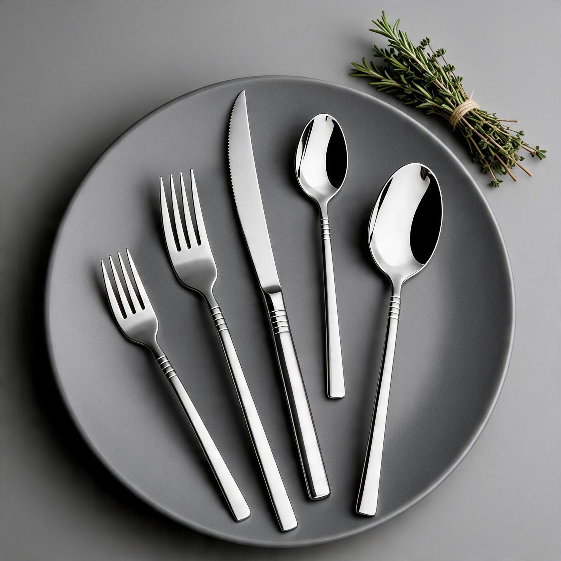 Besteck-Set MULEX "Elfaso matt", silber (silberfarben), 30 Stk., Edelstahl, Essbesteck-Sets