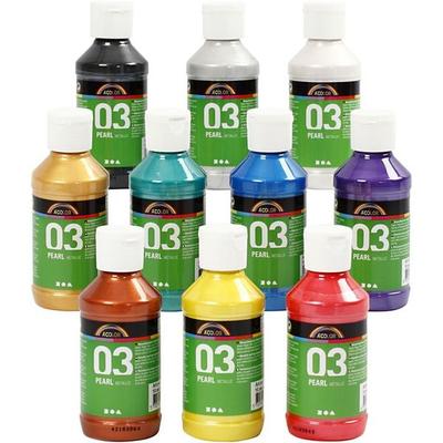 Creativ Company Acrylfarbe Metallic, Metallic, sortierte Farben, 10x120 ml