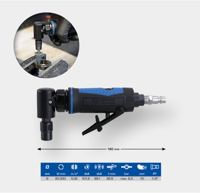 Brilliant Tools Meuleuse pneumatique droite, coudée (BT160701)