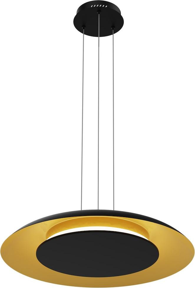 Eko-Light Hanglamp Piattino, zwart en goud, 30W LED, 3000K-4000K-6000K