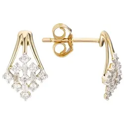 DIAMOUR Ohrstecker 26 Diamanten zus. ca. 0,31ct Gold 375