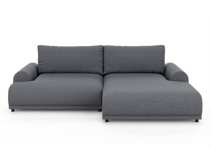 Ecksofa Lounge Schlaffunktion Bettkasten moderne L-Couch Ecke Rechts Dunkelgrau / 21033