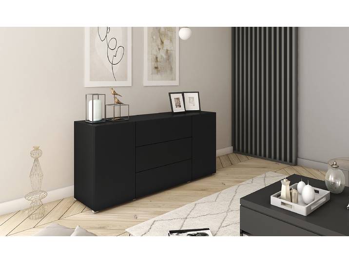 Enfilade 150 x 68 x 39cm Noir/Noir