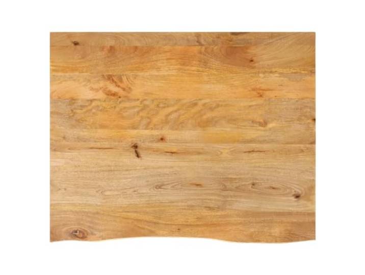 Keeushr Tischplatte mit Baumkante 90x80x3,8 cm Massivholz Mango Rustikale Naturkante, Vielseitig Kombinierbar, Leichte Reinigung, Einzigartige Holzmaserung