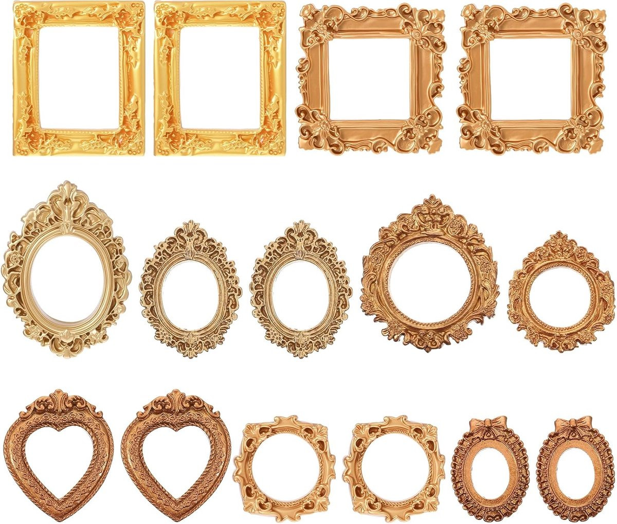 SnelShoppen 15 stuks Mini Fotolijsten Vintage Kleine Houten Fotolijsten voor DIY Creatieve Accessoires