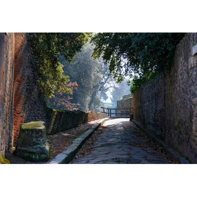 Fototapete PAPERMOON "Alte Straße", bunt, B:4,5m L:2,8m, Vlies, Tapeten