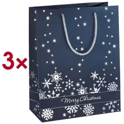 Sigel Geschenktüten »Silver Snowflakes« 175,0/230,0 mm 3 Stück blau, 17.5x23x10 cm