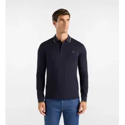 Harmont & Blaine für Herren. LNR008021148 Poloshirt mit marineblauen Ziereinsätzen (XL), Lässig, Baumwolle, Langarm