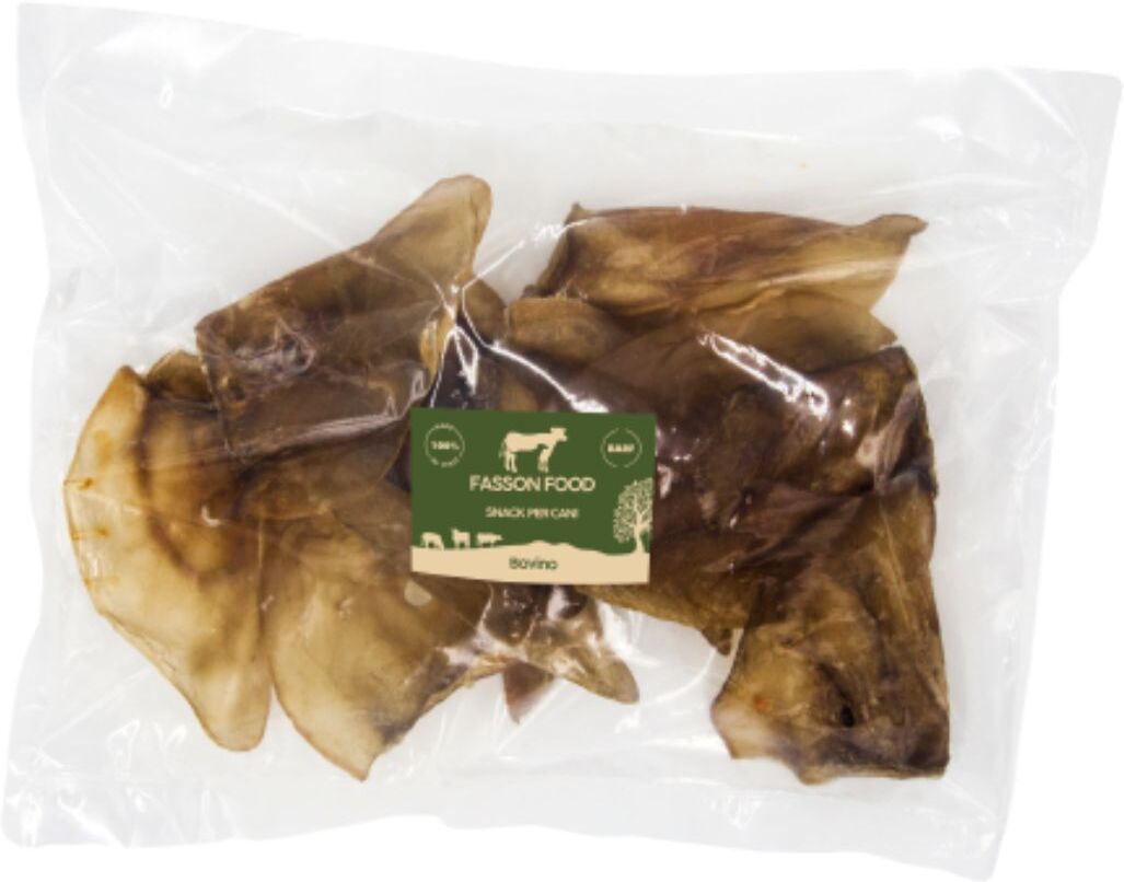 Fasson Food Orecchie di Bovino Filiera Piemontese Masticativo per Cani 500 gr