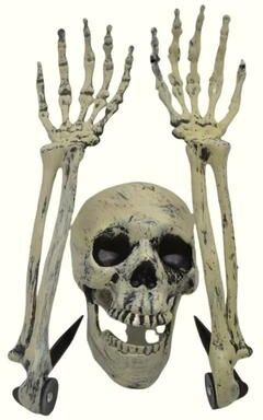 Uplift Essentials Halloween Skeleton Ground Stakes Set 2hand And 1head