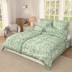 SOFT WAVE Wendebettwäsche Blätter & Streifen MF Strukturmix Doppelbett, 8tlg.