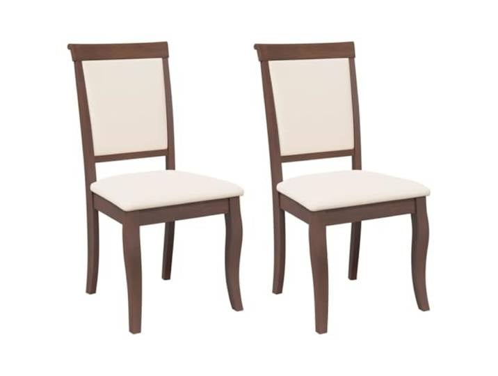 KKgypkn Esszimmerstühle Mit Kissen 2 STK Braun Massivholz Gummibaum Ergonomisches Design, Stossfest, Langlebig, Bequeme Rückenlehnen, Vielseitig Einsetzbar
