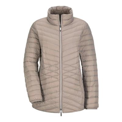 Steppjacke GOLDNER "Herbstjacke mit Daunen, Stehkragen", Damen, Gr. 40, beige (taupe), Obermaterial: 100% Polyamid PA., Modisch, Jacken Steppjacke, 2-Wege RV