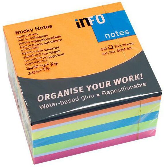INFO Notes kub 75x75mm Brilliant