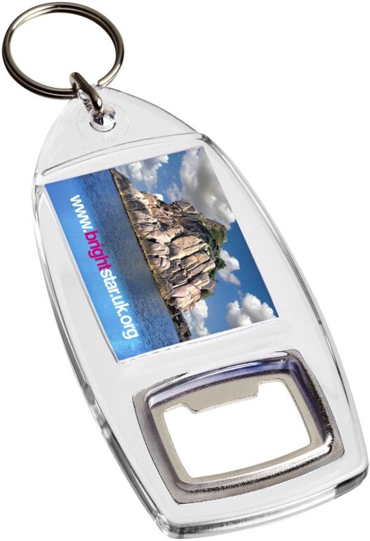 Porte-clés décapsuleur personnalisable R1 Jibe translucide