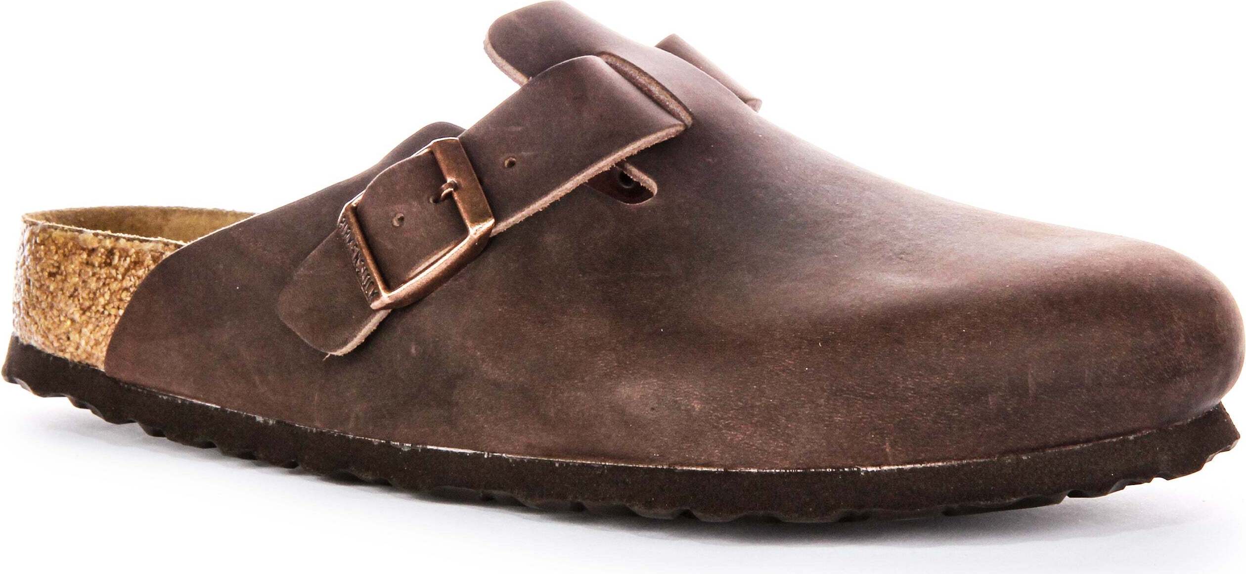 Birkenstock Boston BS Elegant Pin Sandalen aus geöltem Leder in Braun - 4.5 UK - 37 EU - 6/6.5F US / Brown