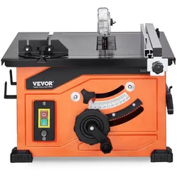 VEVOR Tischkreissäge, 210 mm, 1200 W Baukreissäge, 225 mm max. Schnittkapazität, 4800 U/min Schnittgeschwindigkeit, mit 24-Zahn-Sägeblatt, Gehrungsanschlag, für Heimwerker-Holzbearbeitung & Möbelbau