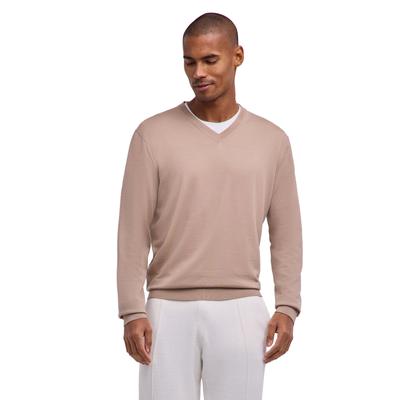 Strickpullover FALKE "Ultrafine Merino Wool", Herren, Gr. M, beige (sesame (4390)), Pullover Strickpullover