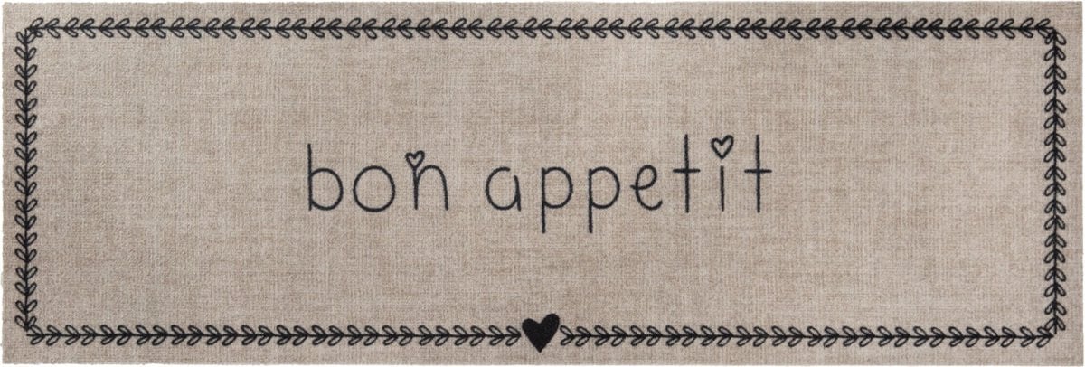 MD Entree Keukenloper Bon Appetit Hearts - Vloerkleed - Breedte: 50 cm, Lengte: 150 cm
