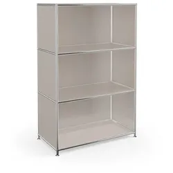 Aktenregal System 4 Metall Grau Taupe