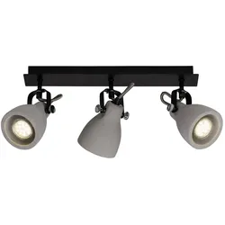 BRILLIANT Lampe Thanos Spotbalken 3flg schwarz matt/zement grau   3x PAR51, GU10, 20W, geeignet für Reflektorlampen (nicht enthalten)   Köpfe schwenkbar
